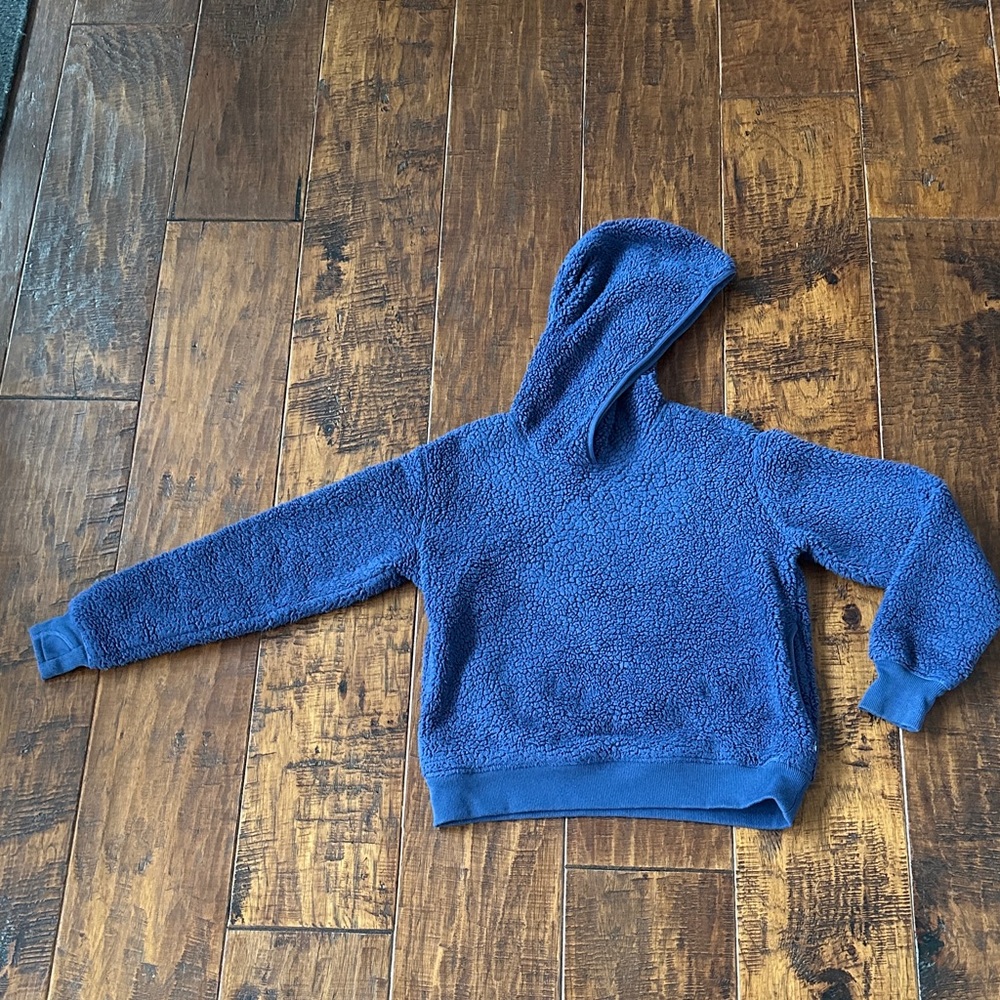 Athleta Girl Kids Sherpa Blue Fleece Hoodie Sweatshirt